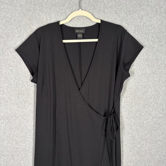 Lane Bryant Dress 14 16 Wrap‎ Strap Tie Stretch Modest Career Church Quiet Basic - Picture 2 of 9